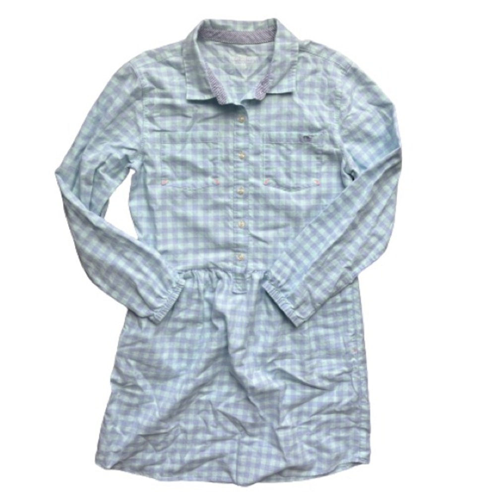 Vineyard Vines Girls Bay Gingham Shirt Dress